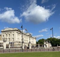 State Opening of Parliament Day. The Great Royal Standard flies atop Buckingham Palace.