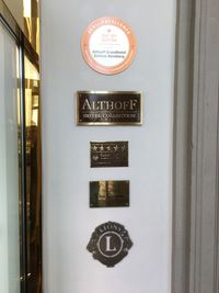 Grandhotel plaques in the entrance