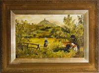 Painting &#039;Glastonbury Tor&#039; - E. Frith 1911 &copy;The Baron de Newmarch Collection